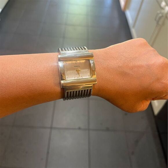 Geneva Accessories - Vintage Geneva Women's Cuff Watch Gold & Silver Tone Quartz Analog Dress/Formal